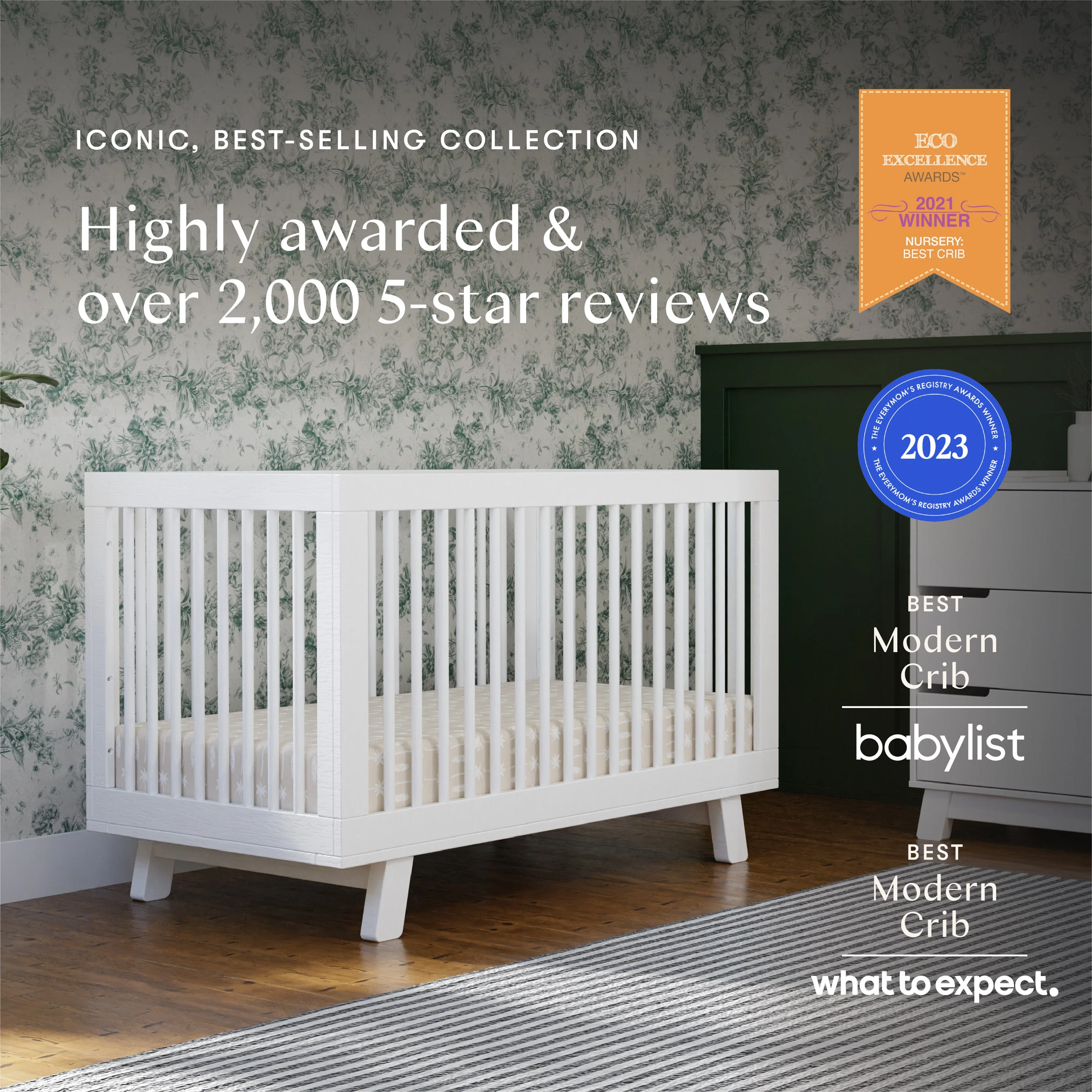 Babyletto Hudson 3-in-1 Convertible Crib with Toddler Bed Conversion Kit - Image 49