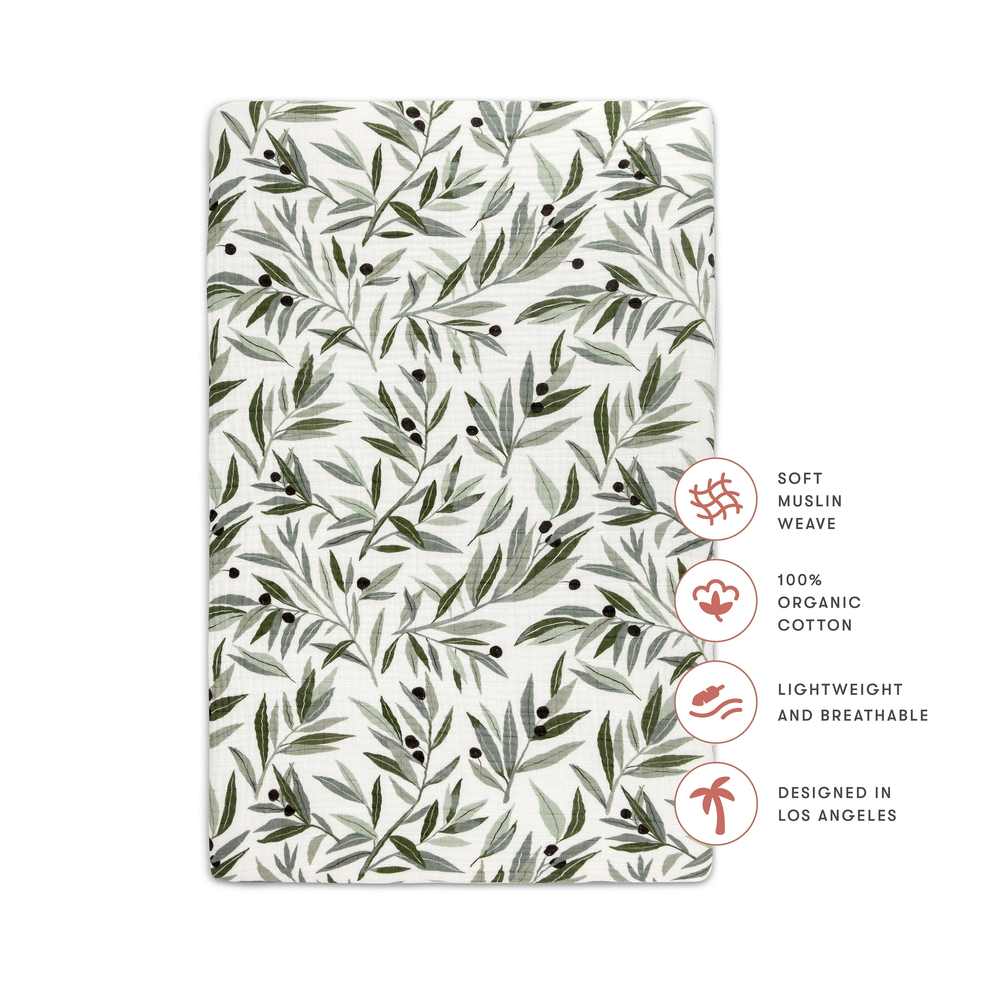 Babyletto Mini Crib Sheet in GOTS Certified Organic Muslin Cotton - Image 12