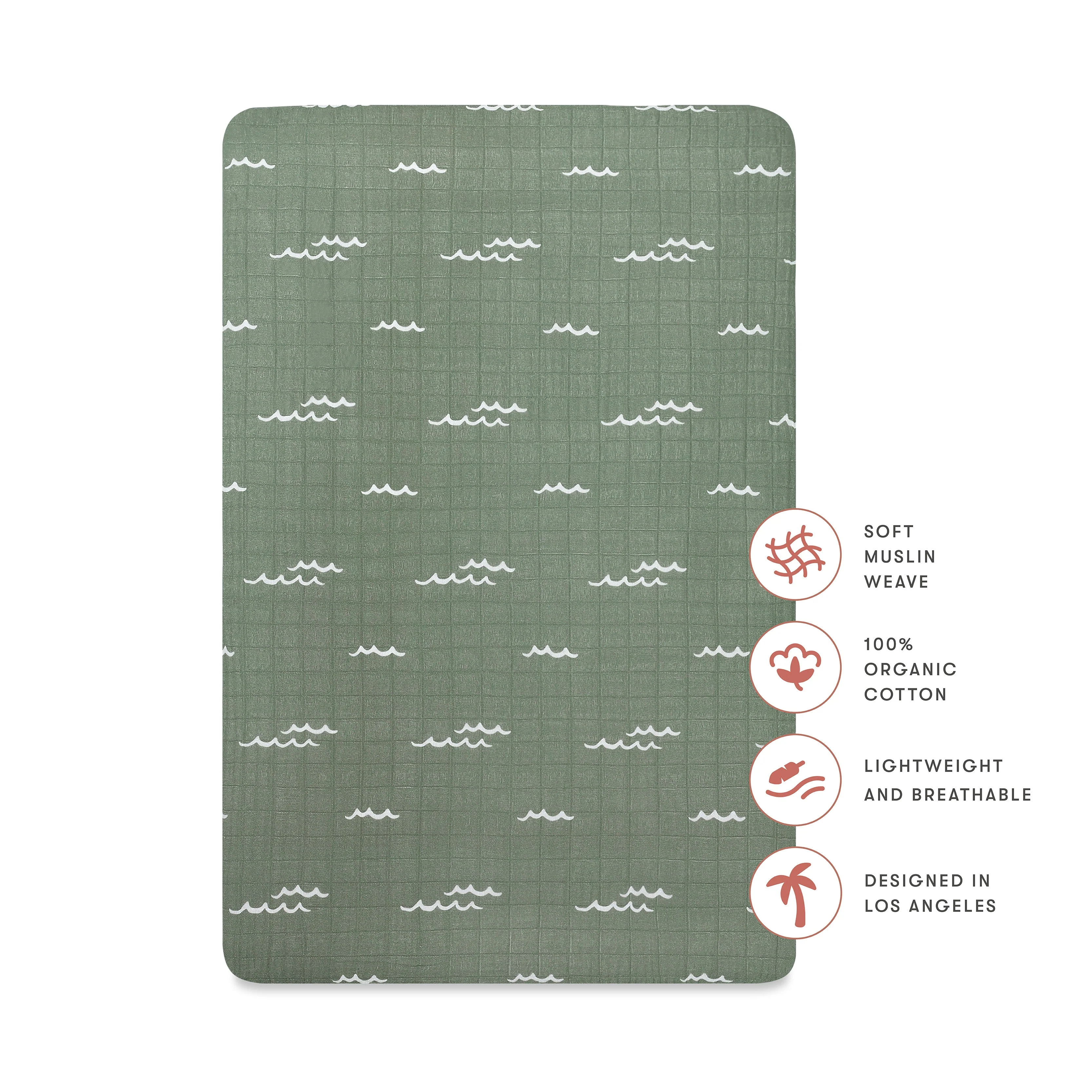 Babyletto Mini Crib Sheet in GOTS Certified Organic Muslin Cotton - Image 19