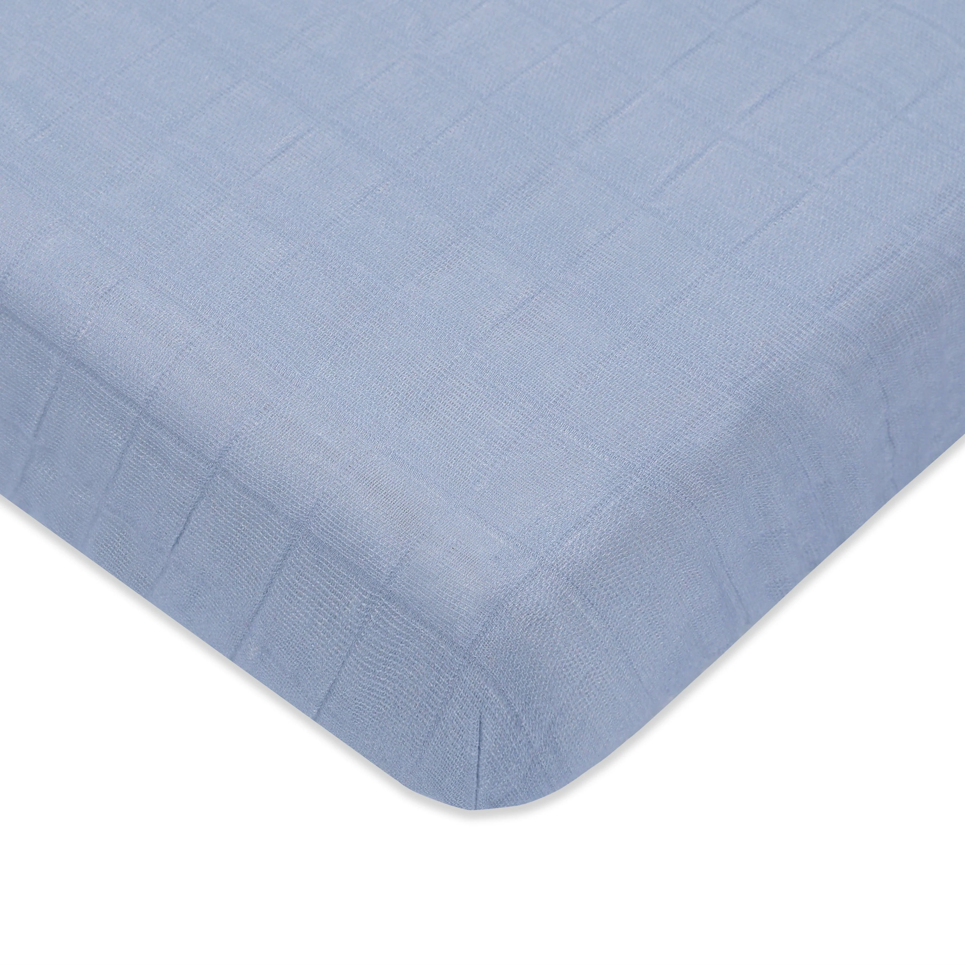 Babyletto Mini Crib Sheet in GOTS Certified Organic Muslin Cotton - Image 3
