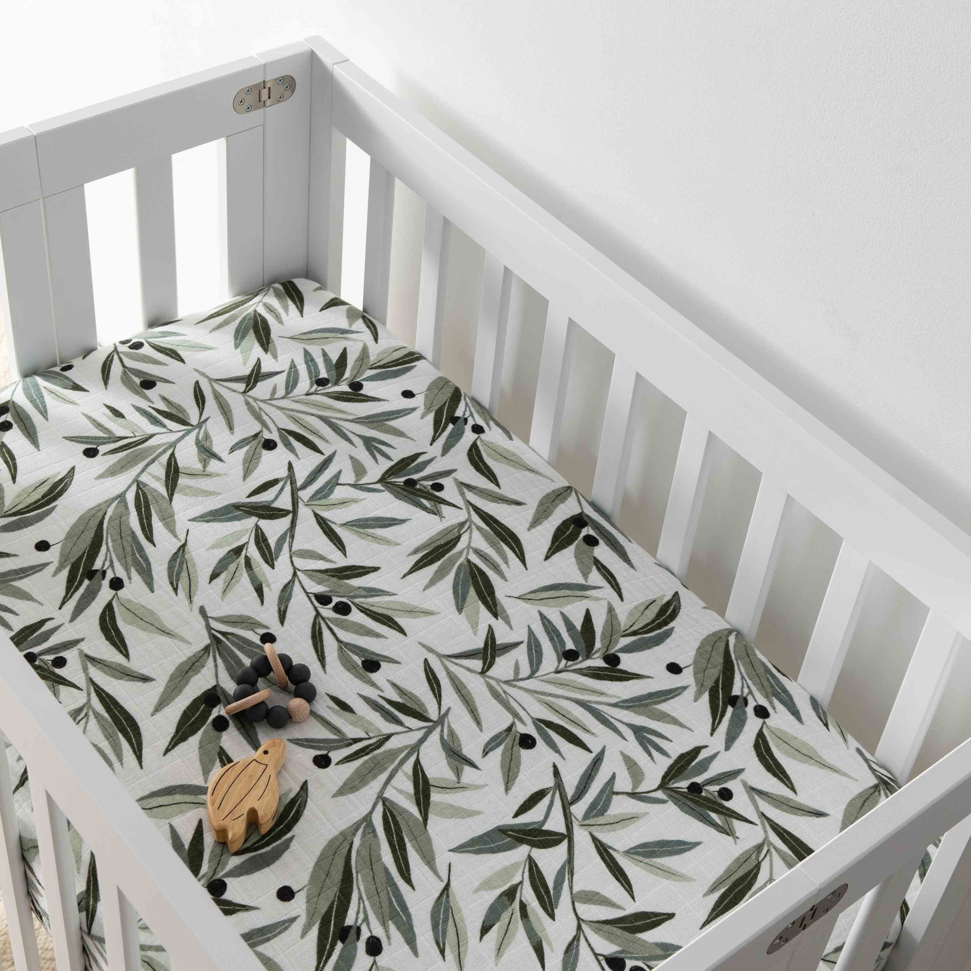 Babyletto Mini Crib Sheet in GOTS Certified Organic Muslin Cotton - Image 8