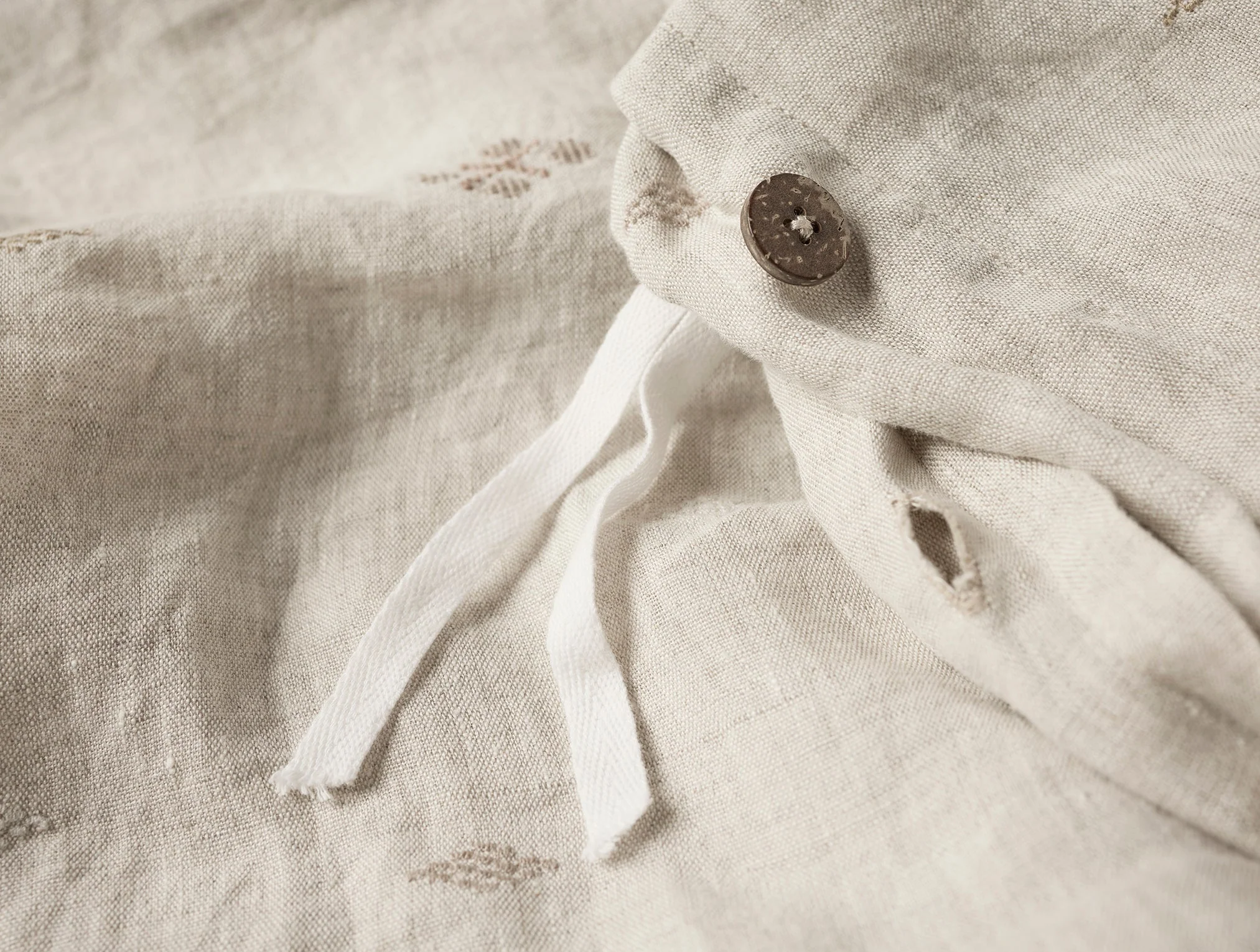 Coyuchi Cambria Embroidered Organic Linen Duvet Cover - Image 4