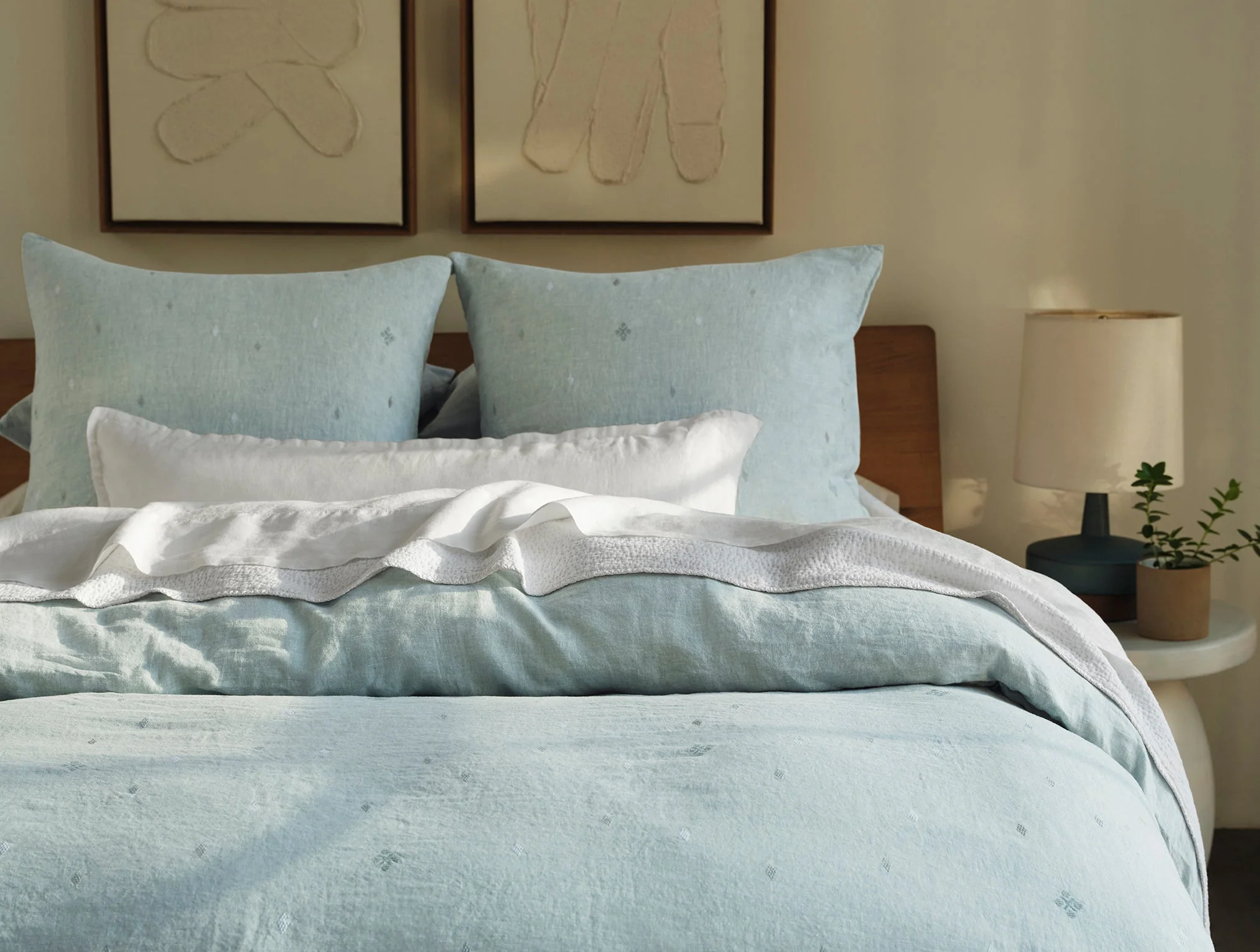Coyuchi Cambria Embroidered Organic Linen Sham - Image 2