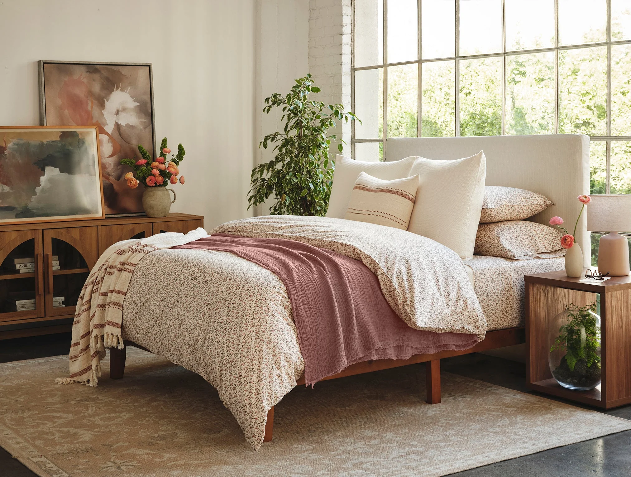 Coyuchi Organic Print Percale Duvet Cover - Image 2