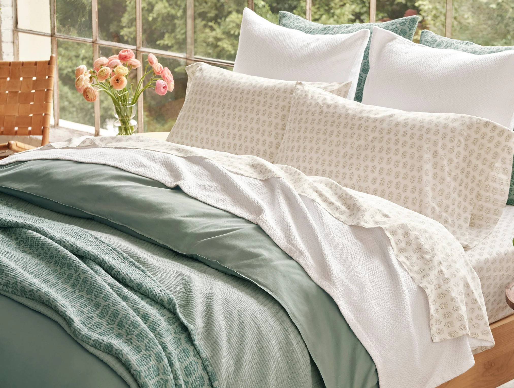 Coyuchi Organic Print Percale Pillowcases - Image 2