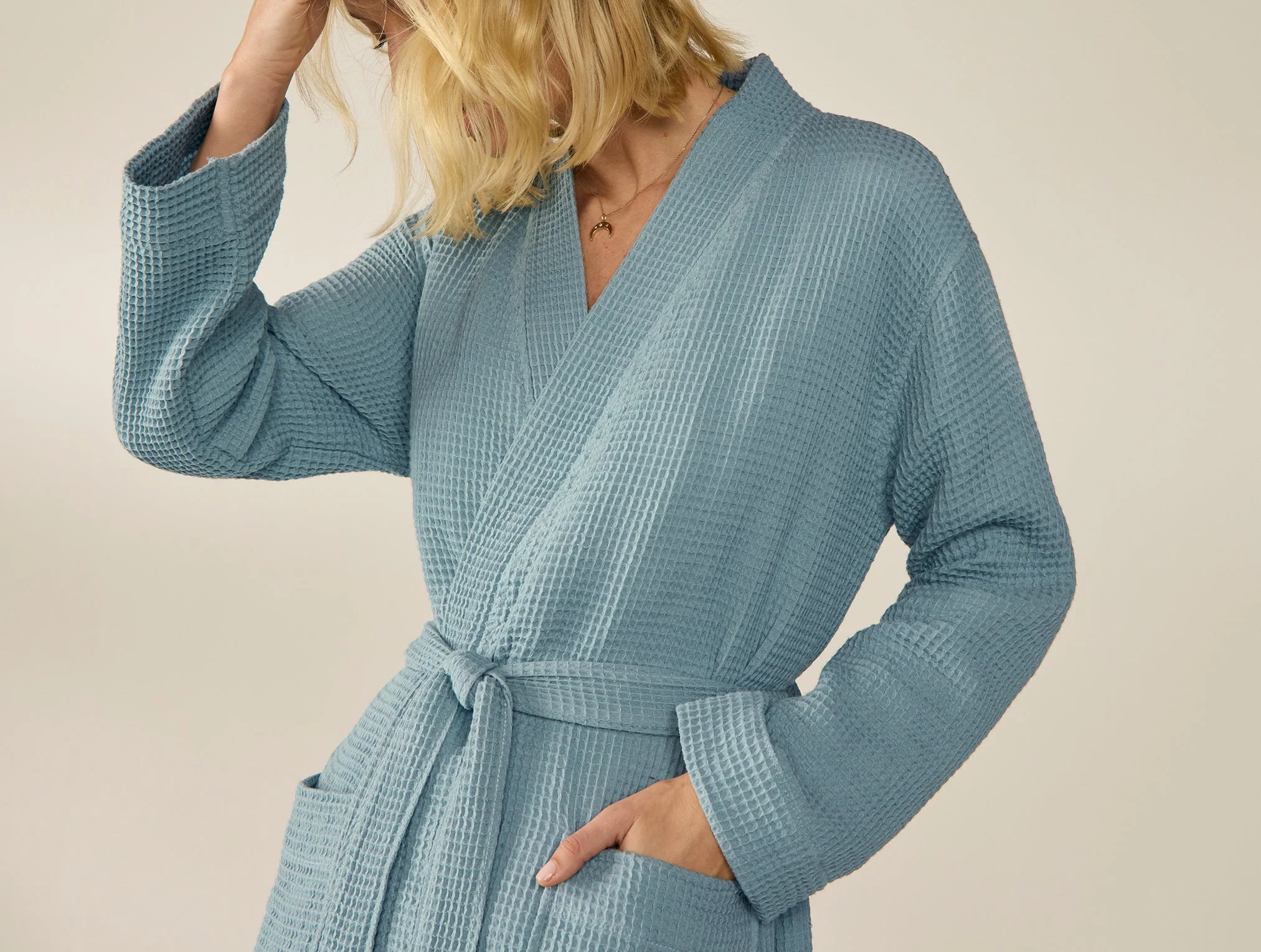 Coyuchi Unisex Organic Waffle Robe - Image 2