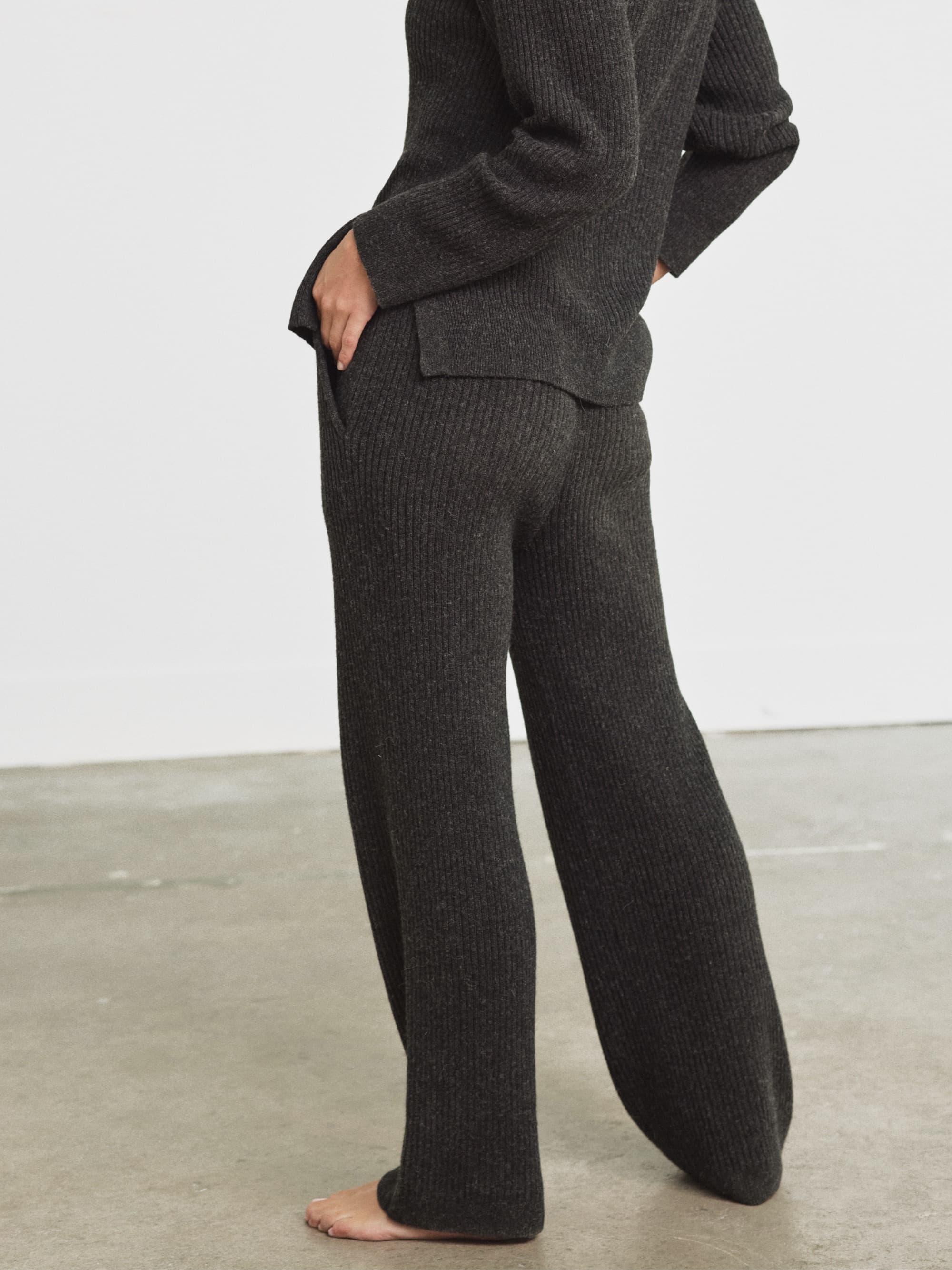 Alpaca Ribbed Wide-Leg Pant - Image 11