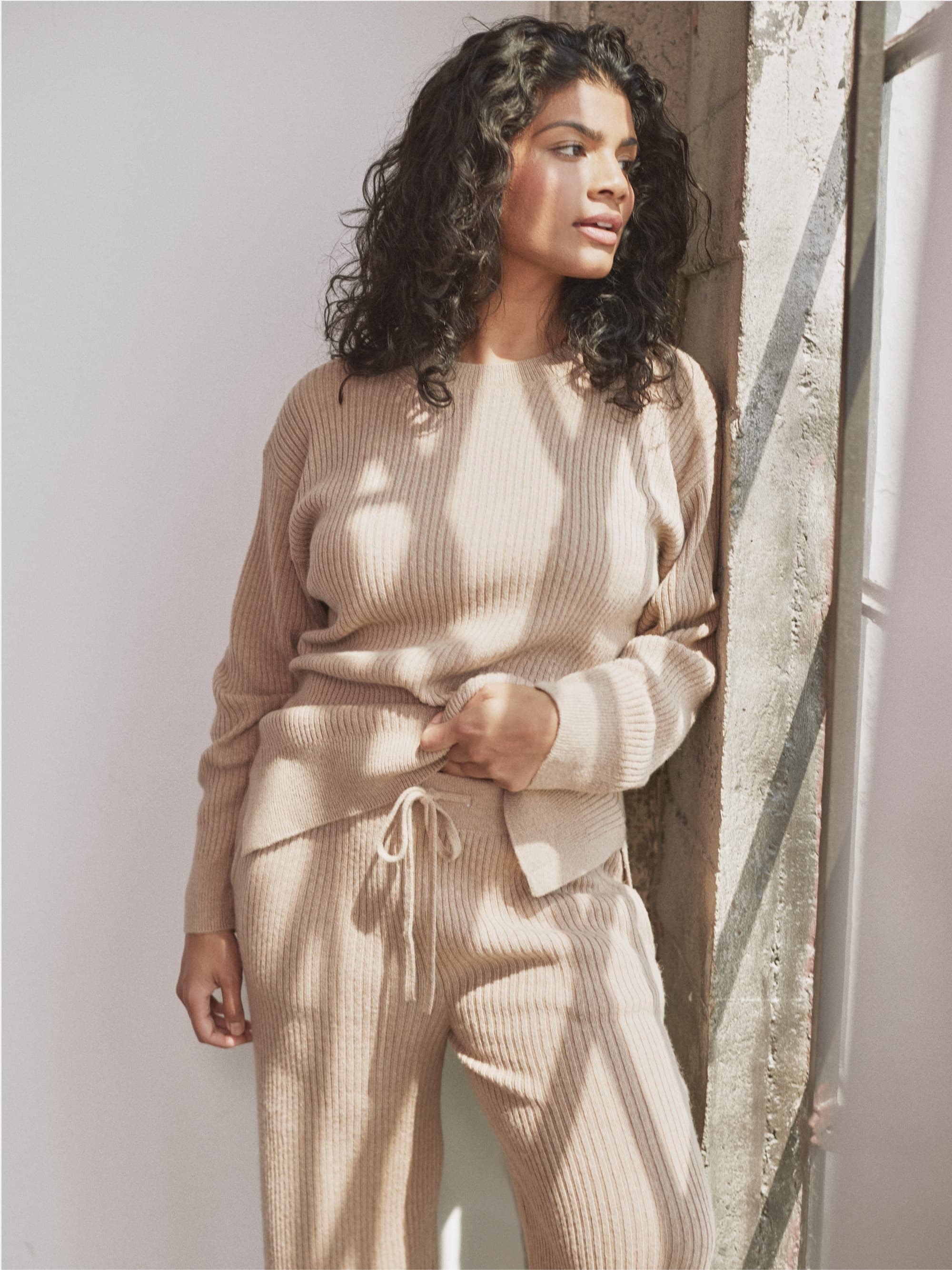 Alpaca Ribbed Wide-Leg Pant - Image 3