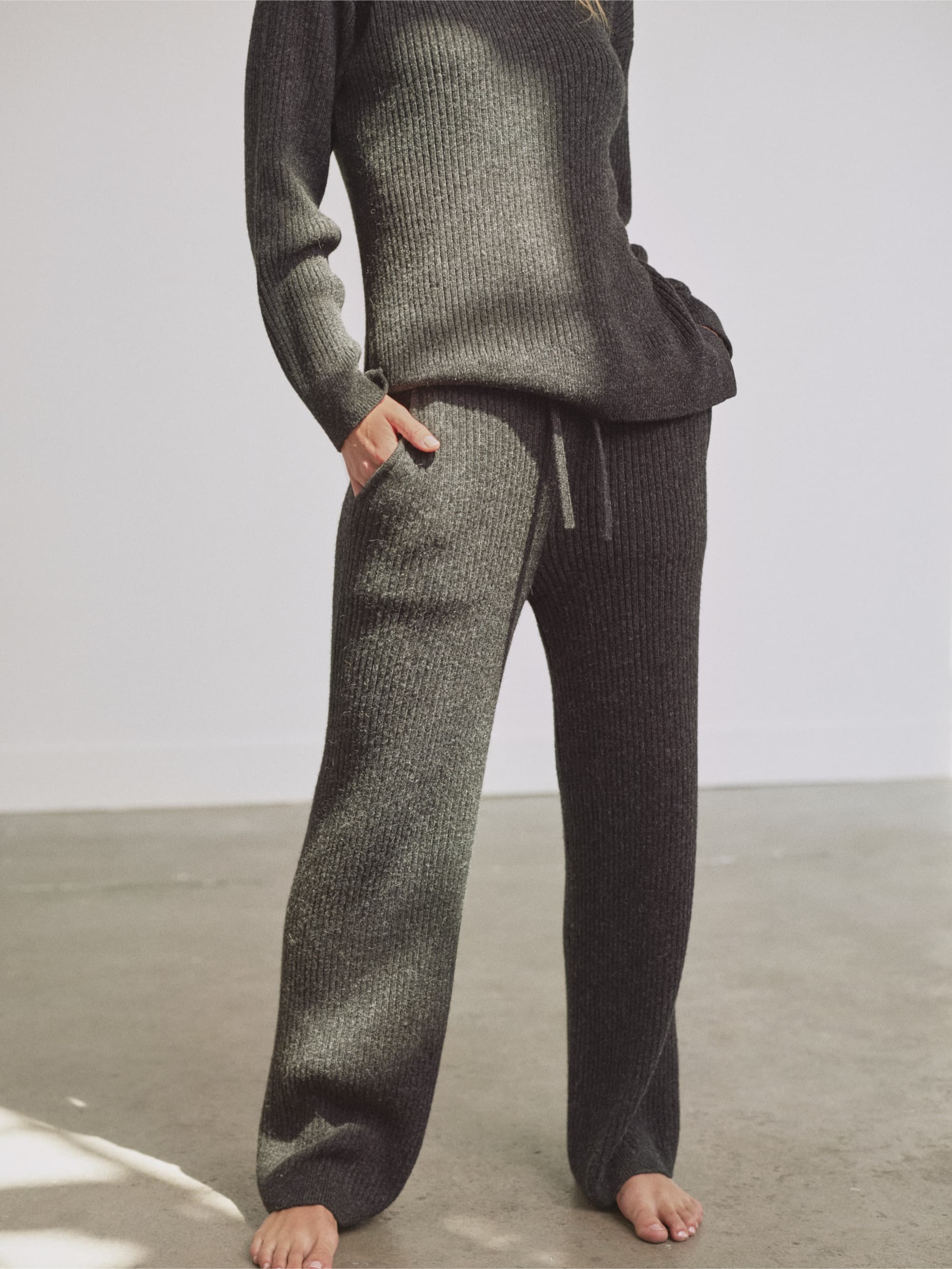 Alpaca Ribbed Wide-Leg Pant - Image 7