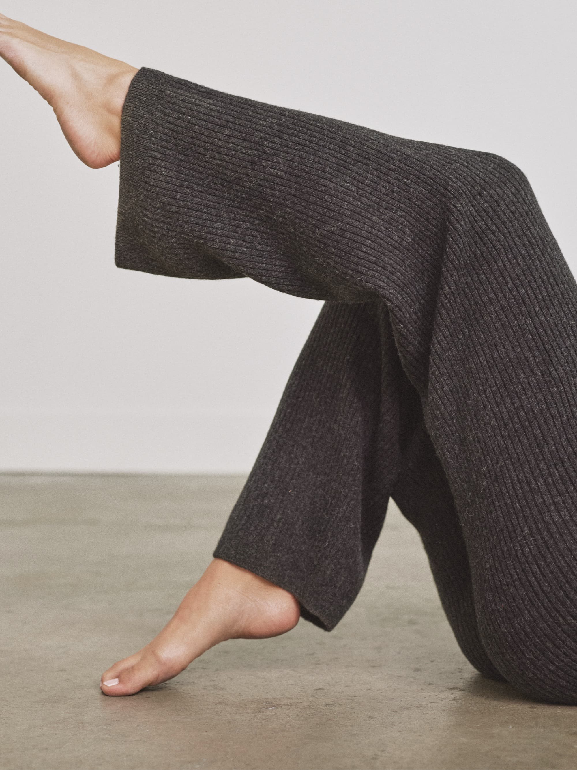 Alpaca Ribbed Wide-Leg Pant - Image 8
