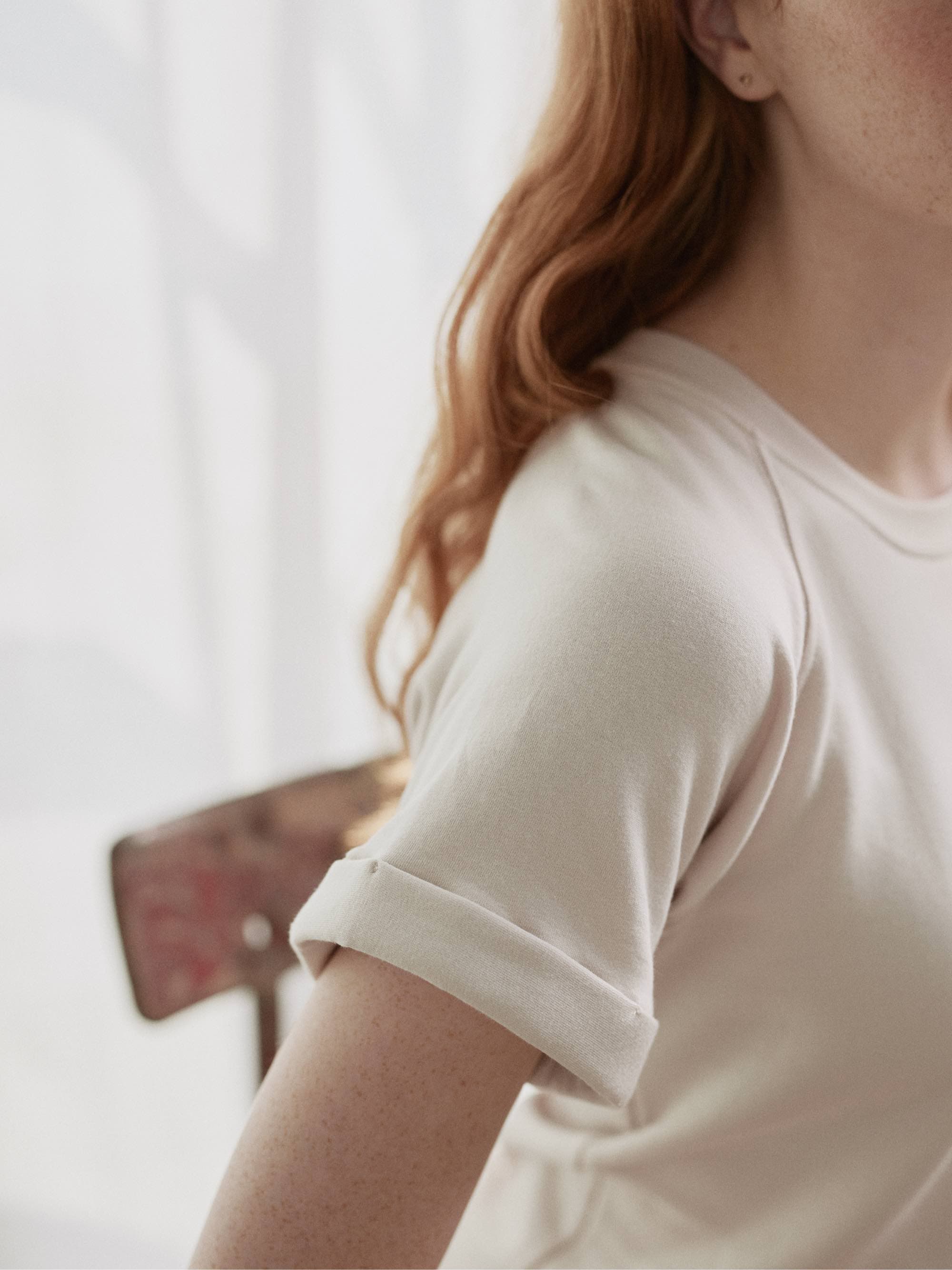 Fleece Roll Cuff Short Sleeve Sweatshirt - Image 6