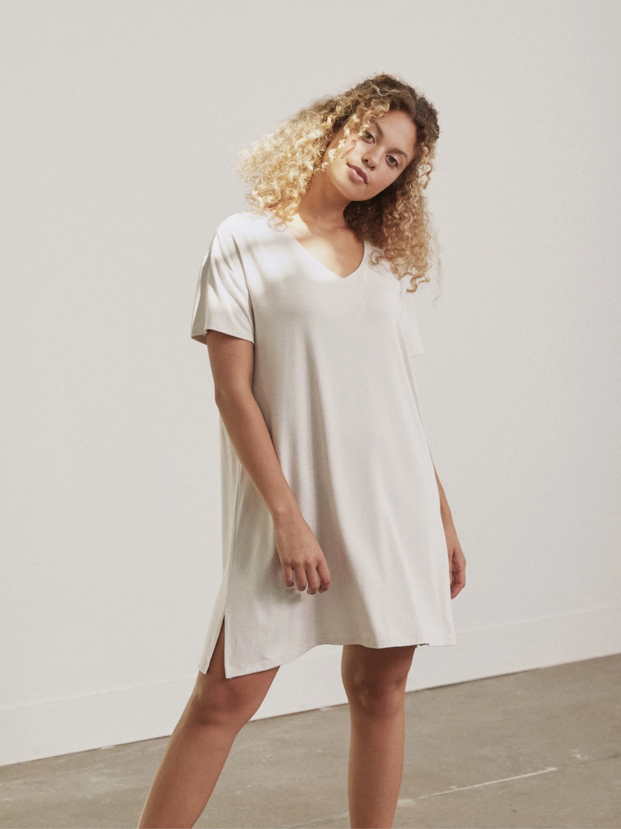 Modal V-Neck Dress - Image 3