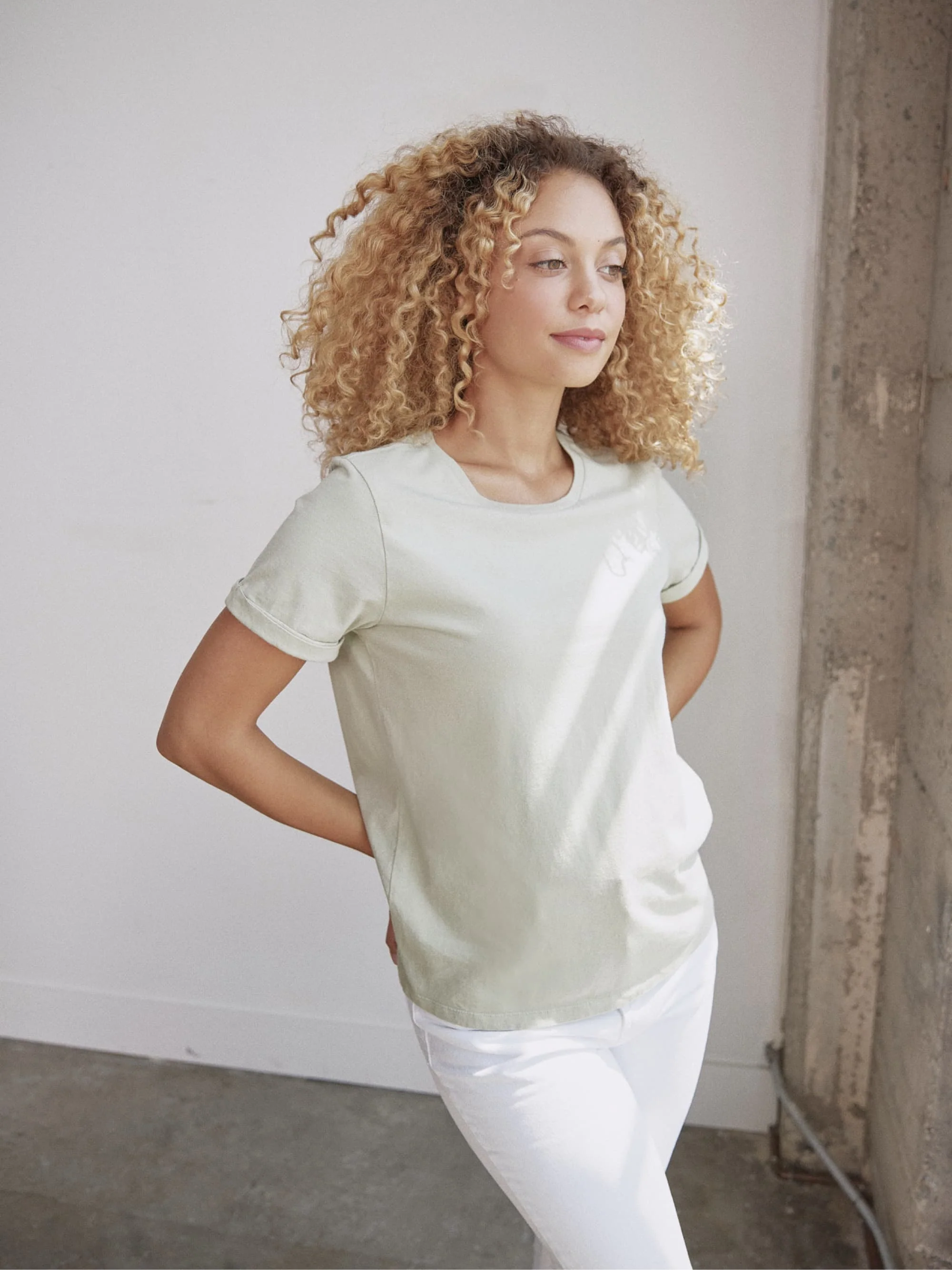Organic Roll Cuff Tee - Image 23