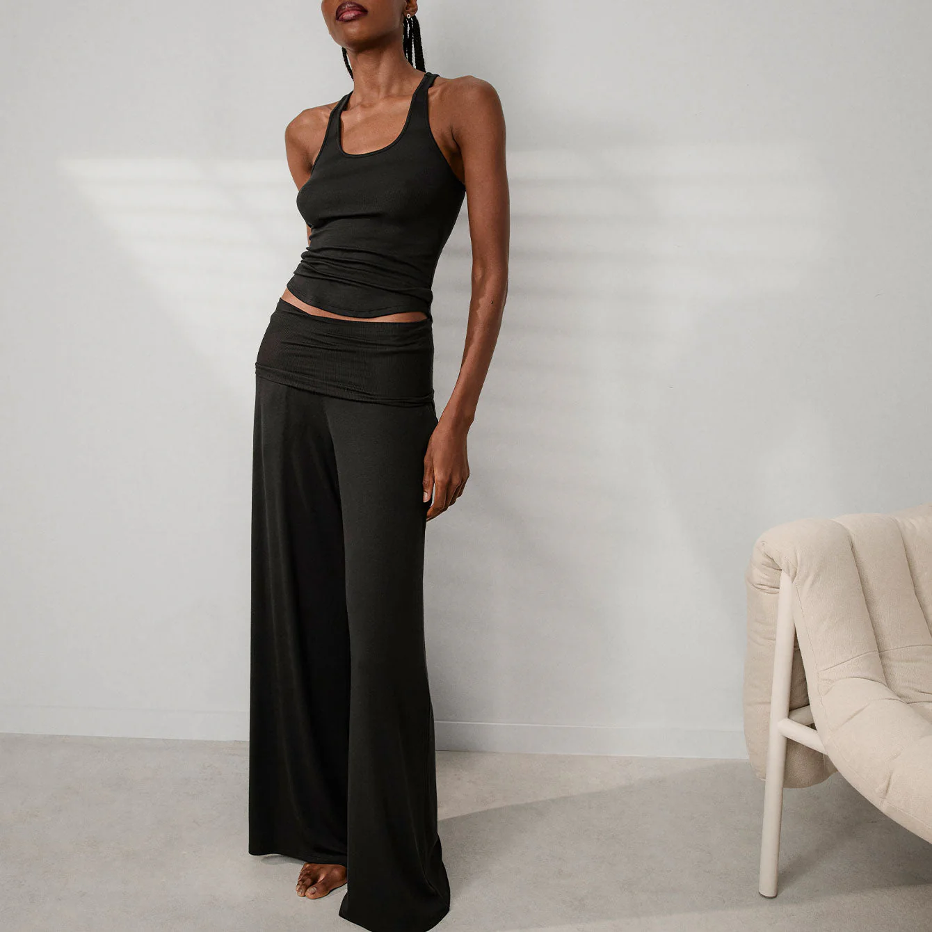 Lunya Soft Modal Rib Foldover Pant - Image 5