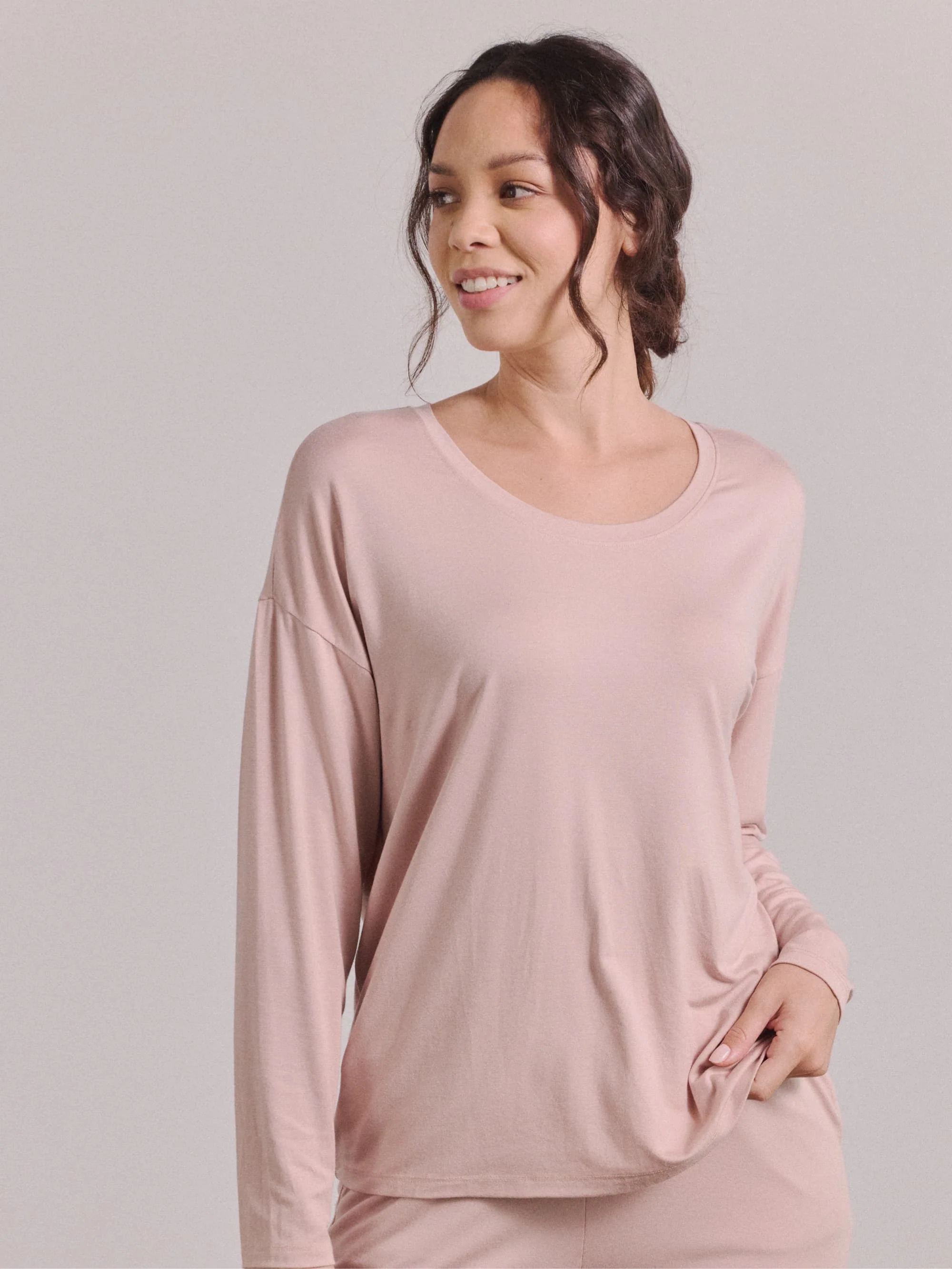 Modal Pajama Long Sleeve Tee - Image 19