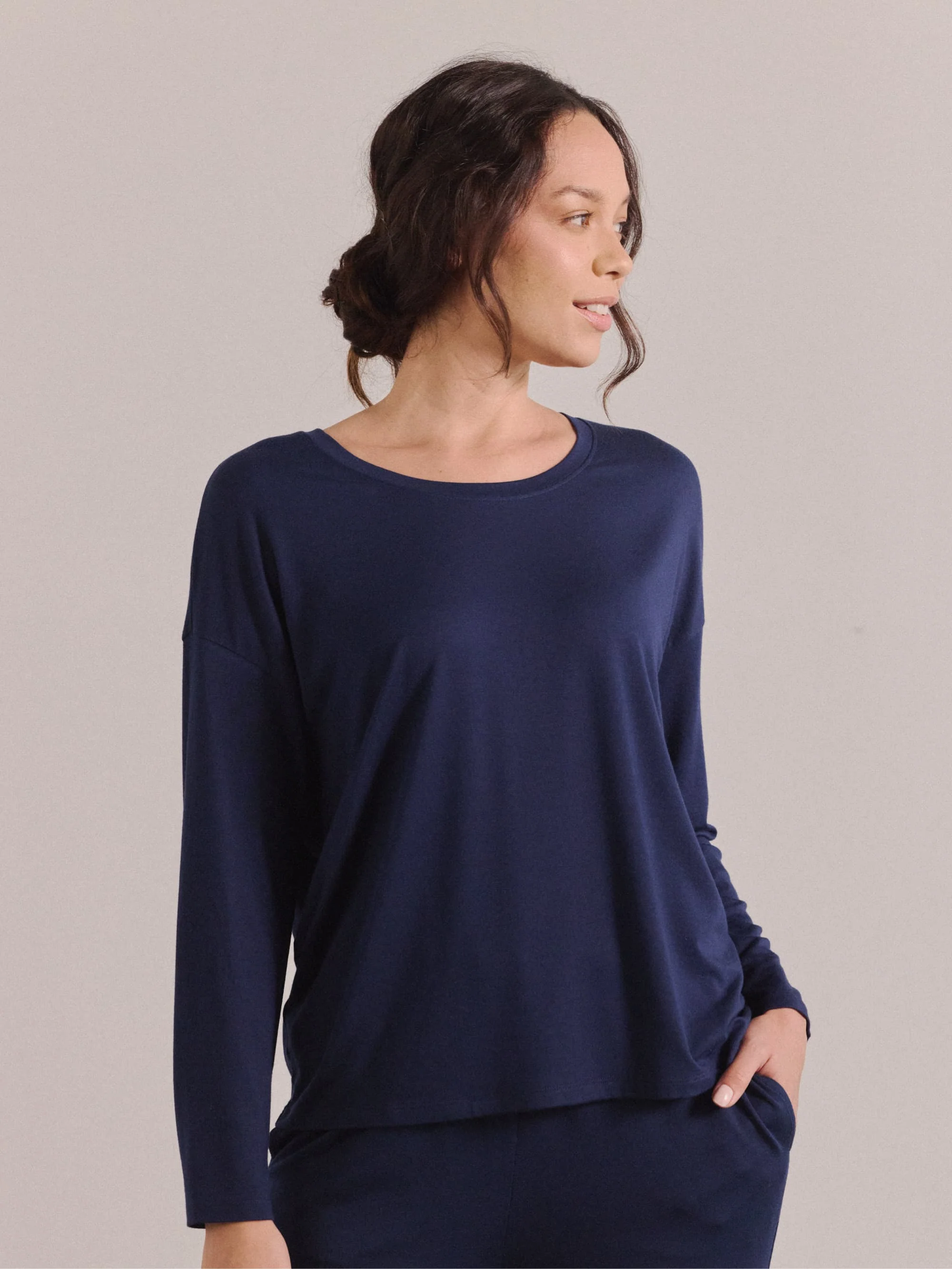 Modal Pajama Long Sleeve Tee - Image 7